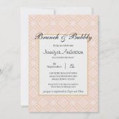 Pastel Peach und Gold Geometric Bridal Brunch (Vorderseite)