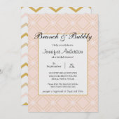 Pastel Peach und Gold Geometric Bridal Brunch (Vorne/Hinten)