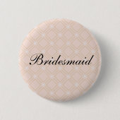Pastel Peach und Gold Geometric Bridesmaid Button (Vorderseite)