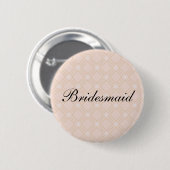 Pastel Peach und Gold Geometric Bridesmaid Button (Vorne & Hinten)
