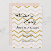 Pastel Peach und Gold Zig Zag (Vorne/Hinten)