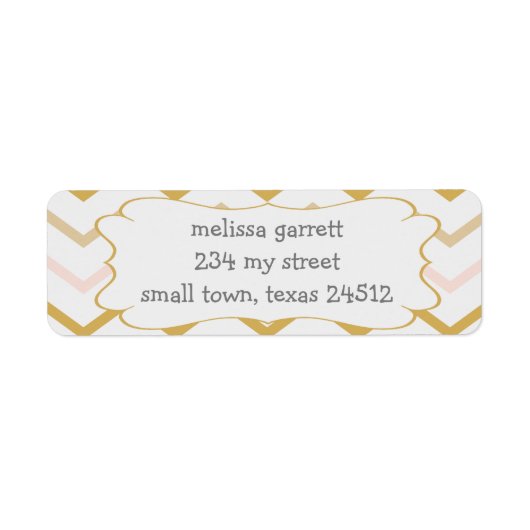 Pastel Peach und Gold Zig Zag (Vorne)