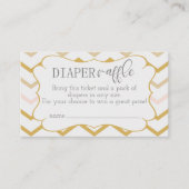 Pastel Peach und Gold Zig Zag Diaper Raffle Begleitkarte (Vorderseite)