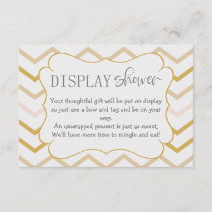 Pastel Peach und Gold Zig Zag Display Dusche Begleitkarte