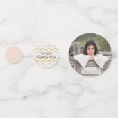 Pastel Peach und Gold Zig Zag Konfetti (Vorderseiten)