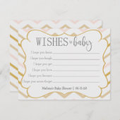 Pastel Peach und Gold Zig Zag Wünsche für Baby (Vorne/Hinten)