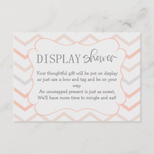 Pastel Peach und Gray Zig Zag Display Dusche Begleitkarte (Vorderseite)