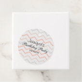 Pastel Peach und Gray Zig Zag Geschenkanhänger (Beispiel)