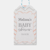 Pastel Peach und Gray Zig Zag Geschenkanhänger (Vorderseite)