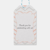 Pastel Peach und Gray Zig Zag Geschenkanhänger (Rückseite)