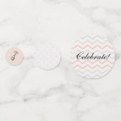 Pastel Peach und Gray Zig Zag Konfetti (Rückseiten)