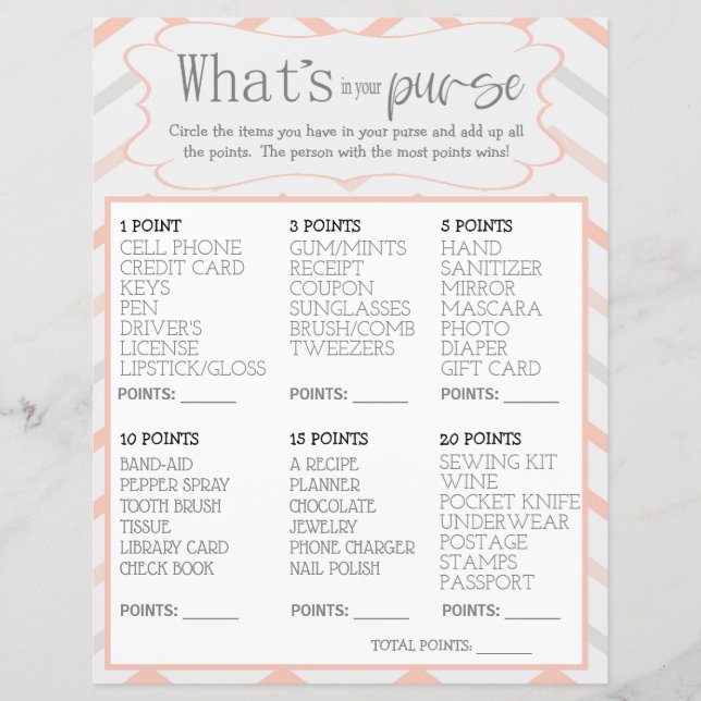 Pastel Peach und Gray Zig Zag Was in Ihrer Tasche  (Vorderseite)