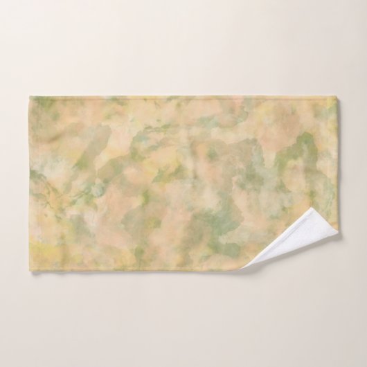 Pastel Peach und grüner Marmor Badhandtuch Set (Handtuch)