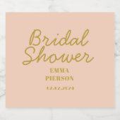 Pastel Peachy Brautparty Schaumweinetikett (Einzelnes Label)