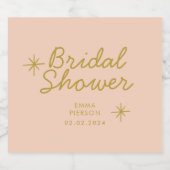 Pastel Peachy Brautparty Schaumweinetikett (Einzelnes Label)