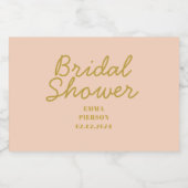 Pastel Peachy Brautparty Schaumweinetikett (Einzelnes Label)