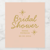 Pastel Peachy Brautparty Weinetikett (Einzelnes Label)