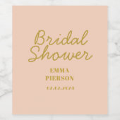 Pastel Peachy Brautparty Weinetikett (Einzelnes Label)