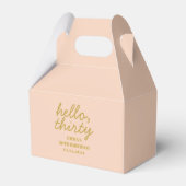 Pastel Peachy Hello Thirty Birthday Favor Box Geschenkschachtel (Vorderseite)