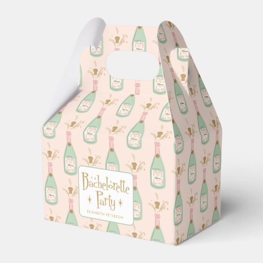 Pastel Peachy Junggeselinnen-Abschied Sparkle Geschenkschachtel (Vorderseite)