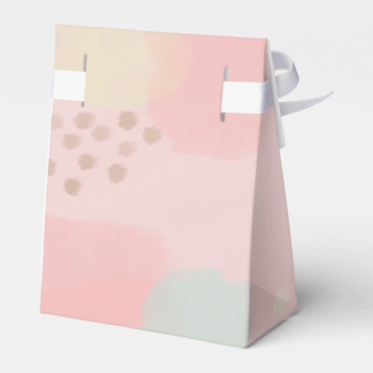 Pastel Peachy Pink Abstrakte Hochzeit Geschenkschachtel (Rückseite)