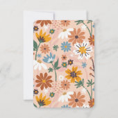 Pastel Peachy Retro 70er Wedding Einladung (Rückseite)