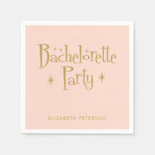 Pastel Peachy Retro Bachelorette Serviette