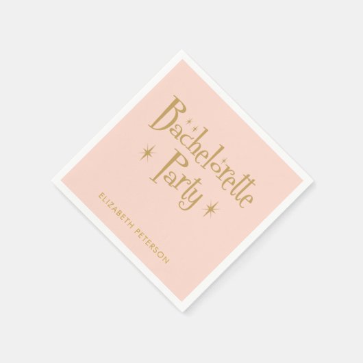 Pastel Peachy Retro Bachelorette Serviette (Ecke)