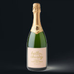 Pastel Peachy Typografy Hello Thirty Birthday Schaumweinetikett<br><div class="desc">Pastel Peachy Hello Thirty Birthday</div>