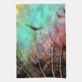 Pastel Peacock Feathers Handtuch (Vertikal)
