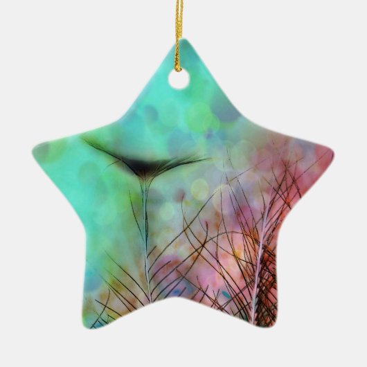 Pastel Peacock Feathers Keramik Ornament (Vorne)