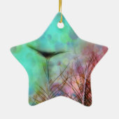 Pastel Peacock Feathers Keramik Ornament (Hinten)