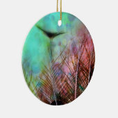 Pastel Peacock Feathers Keramikornament (Rechts)