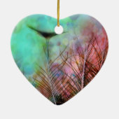 Pastel Peacock Feathers Keramikornament (Hinten)