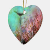 Pastel Peacock Feathers Keramikornament (Links)