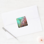 Pastel Peacock Feathers Quadratischer Aufkleber (Umschlag)