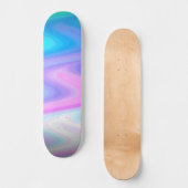 Pastel Peacock Waves Skateboard (Vorderseite)