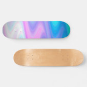 Pastel Peacock Waves Skateboard (Horizontal)