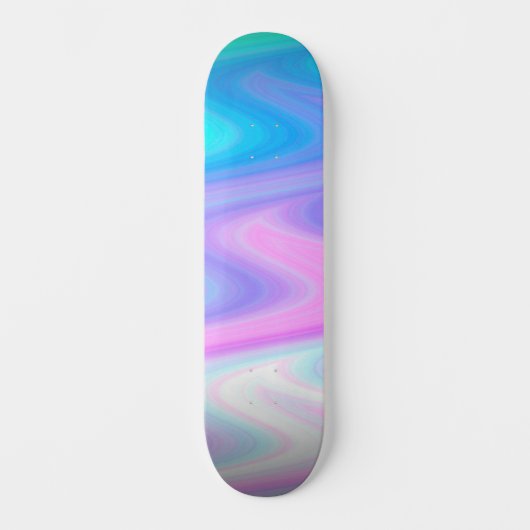 Pastel Peacock Waves Skateboard (Vorderseite)