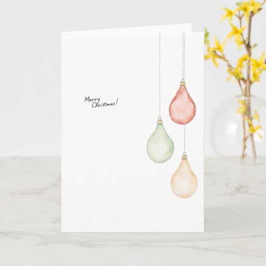 Pastel Pear Ornaments Weihnachtskarte Karte (Gelbe Blume)