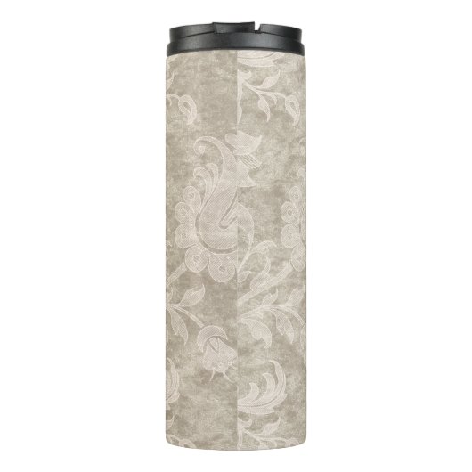 Pastel Pearl Damask Muster Thermosbecher (Rückseite)