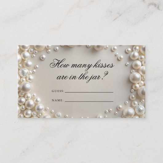 Pastel Pearls Wie viele Kisses Bridal Spiel Begleitkarte (Vorderseite)