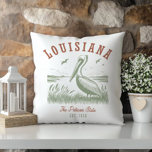 Pastel Pelican Louisiana Staat Kissen