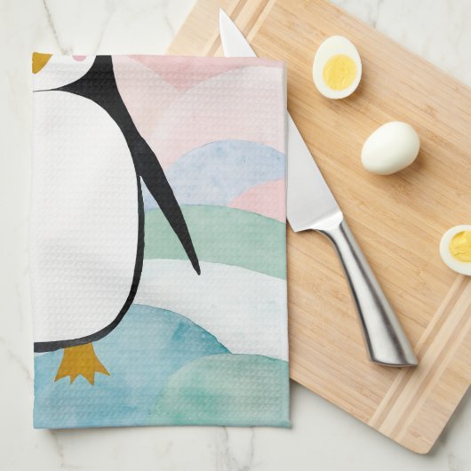 Pastel Penguin Peak Geschirrtuch (Viertel Falte)