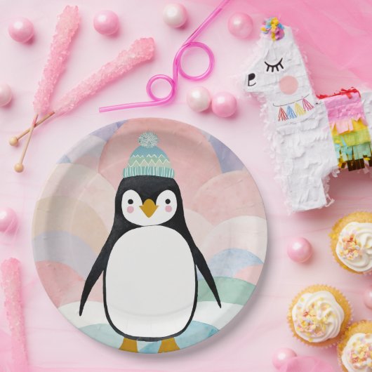 Pastel Penguin Peak Pappteller (Party)