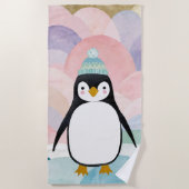 Pastel Penguin Peak Strandtuch (Vorderseite)