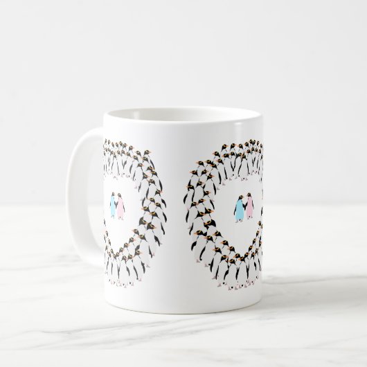 Pastel Penguins Herzbecher Kaffeetasse (Vorderseite Links)