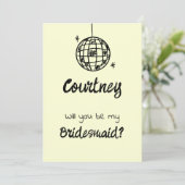 Pastel Penmanship Bridesmaid Buttercreme Einladung (Stehend Vorderseite)
