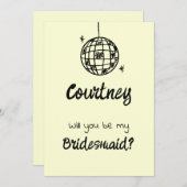 Pastel Penmanship Bridesmaid Buttercreme Einladung (Vorne/Hinten)