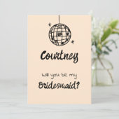 Pastel Penmanship Bridesmaid Einladung Apricot (Stehend Vorderseite)